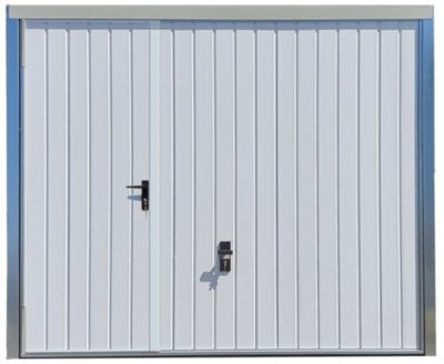Porte de garage basculante blanc avec portillon gauche l.240 x H.200 cm x Ep.20 mm