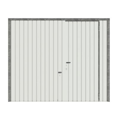 Porte de garage basculante GoodHome blanc avec portillon - L.240 x h