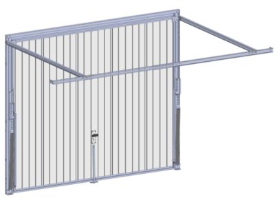 Porte de garage basculante grise l.240 x H.200 cm x Ep.20 mm