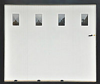 Porte de garage coulissante, 4 vantaux, blanc, L.240 x h.200