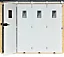 Porte de garage coulissante PVC, 4 vantaux, blanc, L.240 x h.200