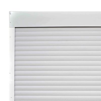 Porte de garage enroulable aluminium blanche RAL 9003 240 x h.200 cm