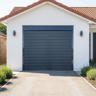 Porte de garage enroulable aluminium grise 240 x h.200 cm