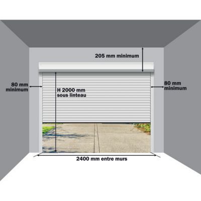 Porte de garage enroulable motorisée en aluminium Protecta Agathe blanche - L.240 x h.200 cm (pré-montée)