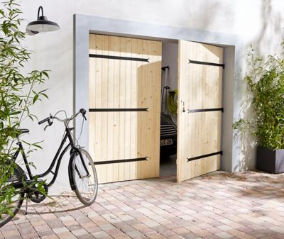 Porte de garage GoodHome 2 vantaux bois 240 x h.200 cm