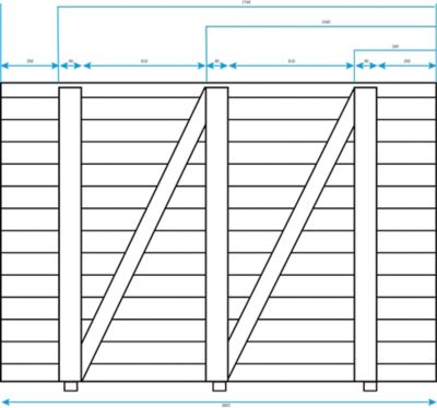 Porte de garage GoodHome 2 vantaux bois 240 x h.200 cm