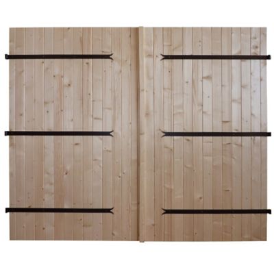 Porte de garage GoodHome 2 vantaux bois 240 x h.200 cm