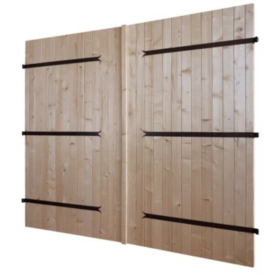 Porte de garage GoodHome 2 vantaux bois 240 x h.200 cm