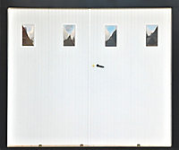 Porte de garage pliante PVC, blanc, L.240 x h.200 cm