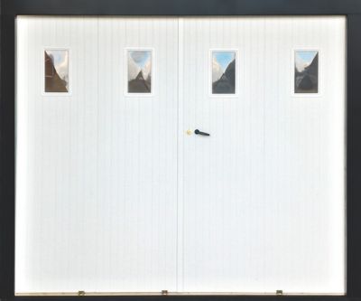 Porte de garage pliante PVC, blanc, L.240 x h.200 cm