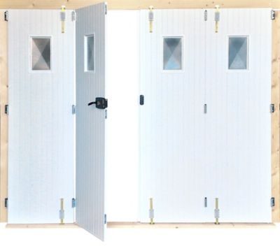 Porte de garage pliante PVC, blanc, L.240 x h.200 cm — free download