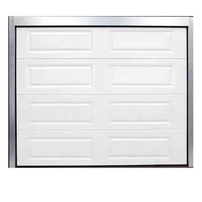 Porte De Garage Sectionnelle Blanche - 2,40m X 2m - Nervures Larges - Isolée - Neuf Avec Motorisation
