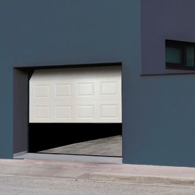 Porte de garage sectionnelle à cassettes blanche Paris - L.300 x h.200 cm (pré-montée)