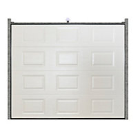 Porte de garage sectionnelle à cassettes GoodHome blanc - L.240 x h.200 cm - motorisée (en kit)