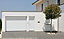 Porte de garage sectionnelle acier Hormann SandGrain blanc trafic RAL 9016 - l.300 x h.212,5 cm - motorisée