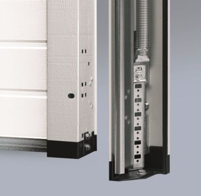 Porte de garage sectionnelle acier Hormann WoodGrain gris anthracite RAL 7016 - l.237,5 x h.212,5 cm - motorisée