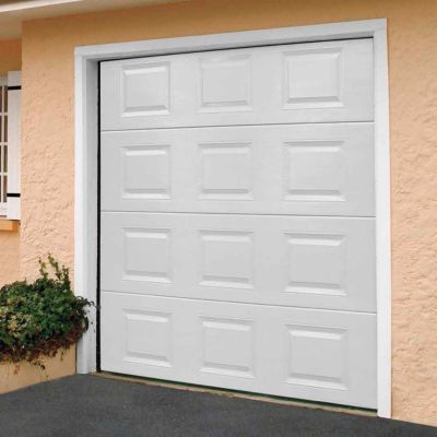 Porte De Garage Sectionnelle A Cassettes Paris Blanche L 240 X H 200 Cm Pre Montee Castorama