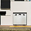 Porte de garage sectionnelle GoodHome blanc à K7 avec hublots - L.240 x h.200 cm - motorisée (en kit)