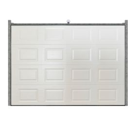Porte de garage sectionnelle GoodHome blanc à K7 - L.300 x h.200 cm - motorisée (en kit)