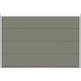 Porte de garage sectionnelle Gris Quartz 7039 motorisée l.300 x H.200 cm x Ep.40 mm Polygrain