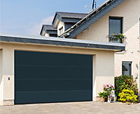 Porte de garage sectionnelle IsoMatic gris anthracite - l.237,5 x h.200 cm - motorisée