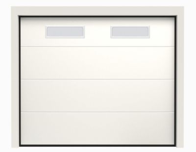 Porte de Garage Sectionnelle Motorisée 240x200 ANKARA - Blanc lisse