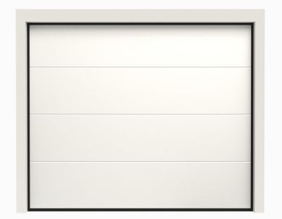 Porte de Garage Sectionnelle Motorisée 240x200 LIMA - Blanc sablé