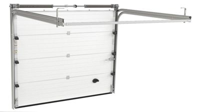 Porte de Garage Sectionnelle Motorisée 240x200 LIMA - Blanc sablé