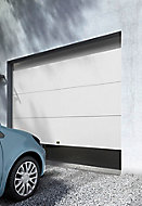 Porte de garage sectionnelle motorisée blanc - L.240 x h.200 cm (en kit) + 4 télécommandes dont 2 offertes