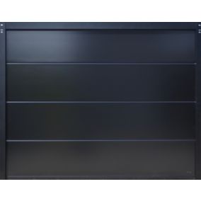 Porte de garage sectionnelle motorisée Noir 9005 l.240 x H.200 cm x Ep.40 mm