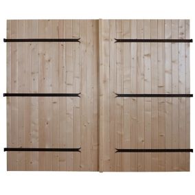 Porte de garage Sidonie 2 vantaux bois 240 x h.200 cm