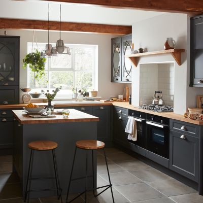 Porte de meuble de cuisine Artemisia gris graphite mat l. 50 cm x H. 90 cm GoodHome