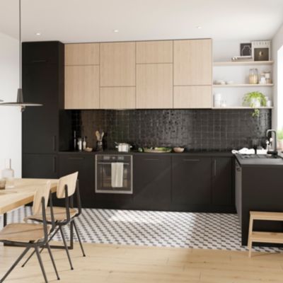 Porte de meuble de cuisine Chia décor chêne clair mat l. 15 cm x H. 72 cm GoodHome