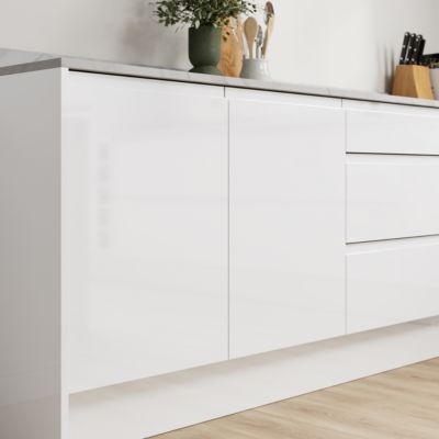 Porte de meuble de cuisine Garcinia blanc brillant l. 50 cm x H. 72 cm GoodHome
