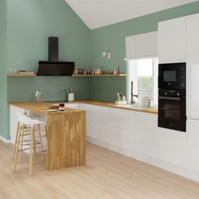 Porte de meuble de cuisine Garcinia blanc brillant l. 50 cm x H. 72 cm GoodHome