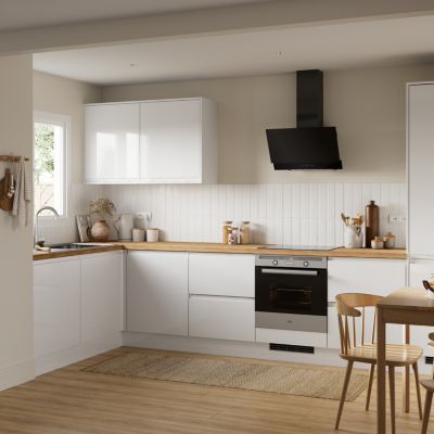 Porte de meuble de cuisine Garcinia blanc brillant l. 50 cm x H. 72 cm GoodHome