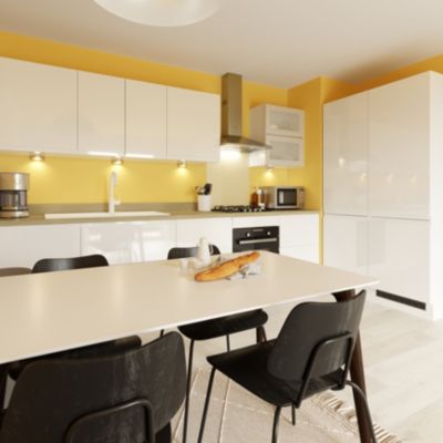 Porte de meuble de cuisine Garcinia blanc brillant l. 60 cm x H. 72 cm GoodHome