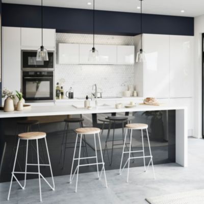 Porte de meuble de cuisine Garcinia blanc brillant l. 60 cm x H. 72 cm GoodHome