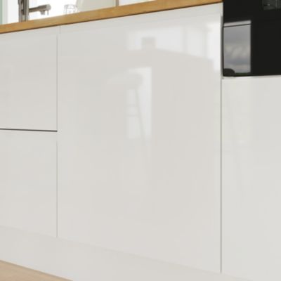 Porte de meuble de cuisine Garcinia blanc brillant l. 60 cm x H. 72 cm GoodHome