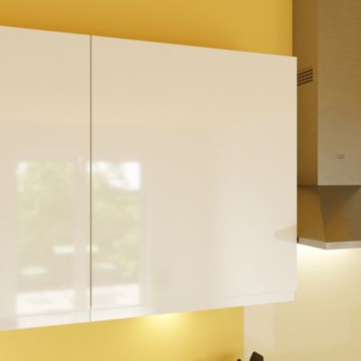 Porte de meuble de cuisine Garcinia blanc brillant l. 60 cm x H. 72 cm GoodHome