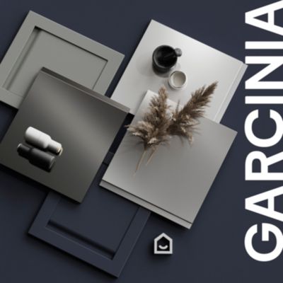 Porte de meuble de cuisine Garcinia gris anthracite brillant l. 25 cm x H. 90 cm GoodHome