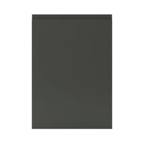 Porte de meuble de cuisine Garcinia gris anthracite brillant l. 50 cm x H. 72 cm GoodHome
