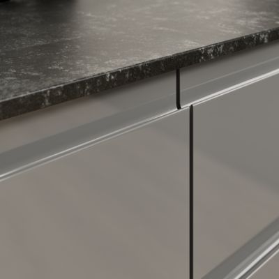 Porte de meuble de cuisine Garcinia gris anthracite brillant l. 60 cm x H. 72 cm GoodHome