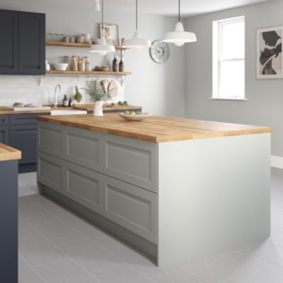 Porte de meuble de cuisine Garcinia gris ciment mat l. 60 cm x H. 90 cm GoodHome