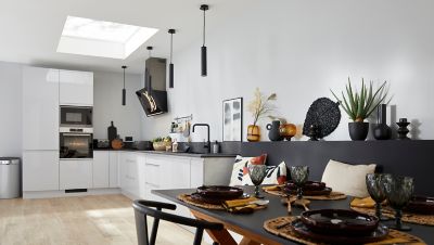 Porte de meuble de cuisine Garcinia gris clair brillant l. 30 cm x H. 72 cm GoodHome