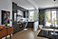 Porte de meuble de cuisine GoodHome Garcinia anthracite brillant l. 49.7 cm x H. 71.5 cm