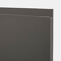 Porte de meuble de cuisine GoodHome Garcinia anthracite brillant l. 49.7 cm x H. 71.5 cm