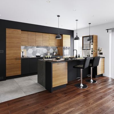 Porte De Meuble De Cuisine Goodhome Pasilla Noir L 29 7 Cm X H 71 5 Cm Castorama