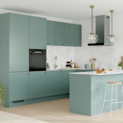 Porte de meuble de cuisine GoodHome Stevia vert l. 39.7 cm x H. 35.6 cm