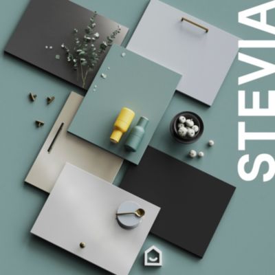 Porte de meuble de cuisine pour électroménager Stevia gris anthracite brillant l. 60 cm x H. 72 cm GoodHome